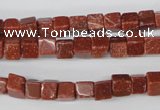 CCU48 15.5 inches 6*6mm cube goldstone beads wholesale