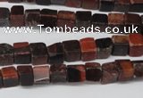 CCU49 15.5 inches 6*6mm cube red tiger eye beads wholesale