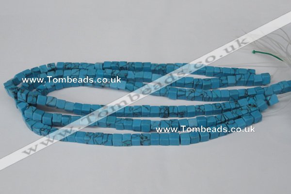 CCU50 15.5 inches 6*6mm cube turquoise beads wholesale