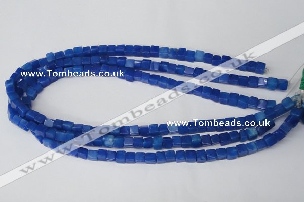CCU51 15.5 inches 6*6mm cube dyed white jade beads wholesale