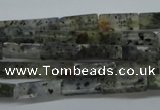 CCU514 15.5 inches 4*13mm cuboid moss quartz beads wholesale