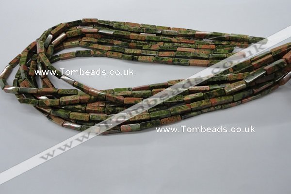 CCU517 15.5 inches 4*13mm cuboid unakite gemstone beads wholesale