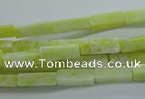 CCU524 15.5 inches 4*13mm cuboid lemon jade beads wholesale