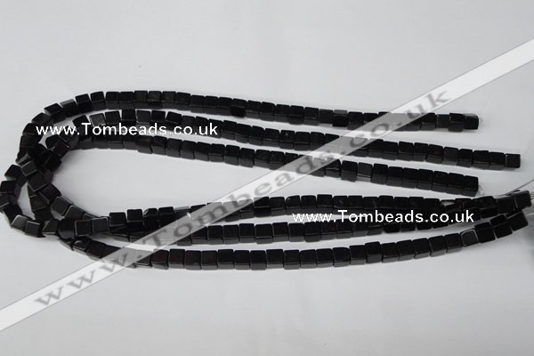 CCU53 15.5 inches 6*6mm cube black agate beads wholesale