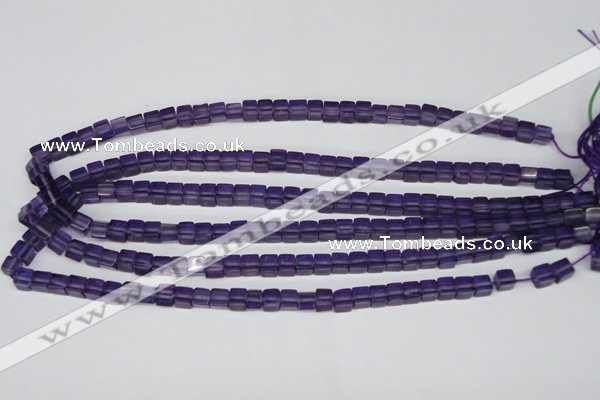 CCU55 15.5 inches 6*6mm cube synthetic amethyst beads wholesale