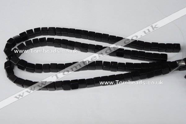 CCU60 15.5 inches 8*8mm cube black agate beads wholesale