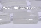 CCU600 15.5 inches 8*20mm - 10*30mm cuboid white crystal beads