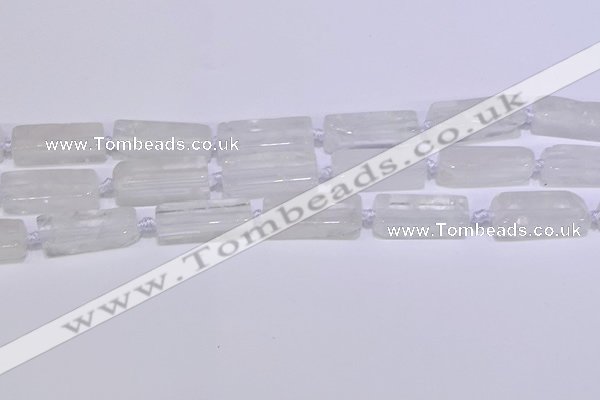 CCU600 15.5 inches 8*20mm - 10*30mm cuboid white crystal beads