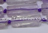 CCU601 15.5 inches 8*20mm - 10*30mm cuboid amethyst beads