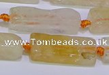 CCU604 15.5 inches 8*20mm - 10*30mm cuboid citrine gemstone beads