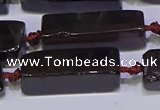 CCU607 15.5 inches 8*20mm - 10*30mm cuboid smoky quartz beads