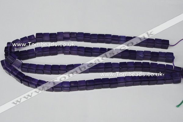 CCU61 15.5 inches 8*8mm cube synthetic amethyst beads wholesale