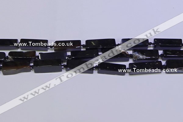 CCU610 15.5 inches 8*20mm - 10*30mm cuboid black agate beads