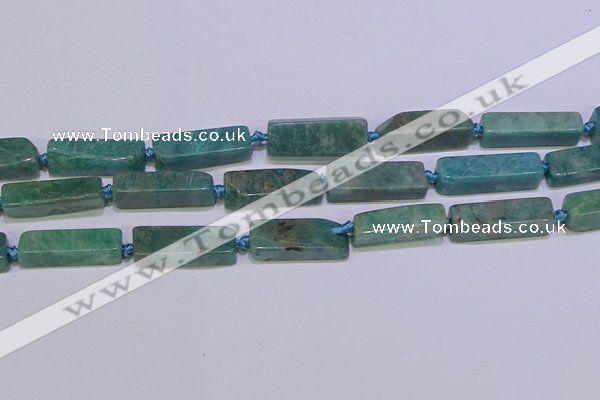 CCU615 15.5 inches 8*20mm - 10*30mm cuboid amazonite beads