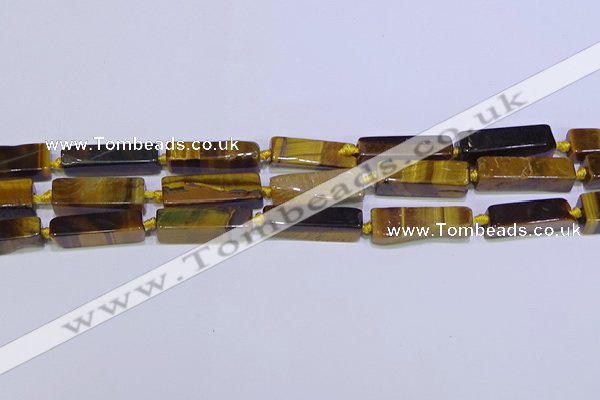 CCU618 15.5 inches 8*20mm - 10*30mm cuboid yellow tiger eye beads