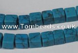 CCU62 15.5 inches 8*8mm cube turquoise beads wholesale