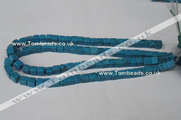 CCU62 15.5 inches 8*8mm cube turquoise beads wholesale