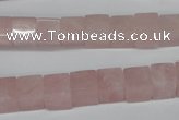 CCU63 15.5 inches 8*8mm cube rose quartz beads wholesale