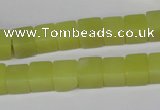 CCU64 15.5 inches 8*8mm cube olive jade beads wholesale