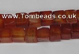 CCU67 15.5 inches 8*8mm cube red agate beads wholesale