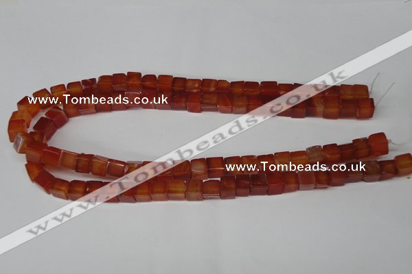 CCU67 15.5 inches 8*8mm cube red agate beads wholesale