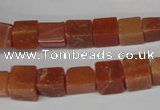 CCU68 15.5 inches 8*8mm cube red aventurine beads wholesale