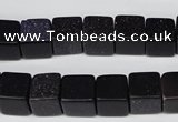 CCU71 15.5 inches 10*10mm cube blue goldstone beads wholesale