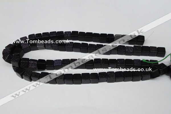 CCU71 15.5 inches 10*10mm cube blue goldstone beads wholesale