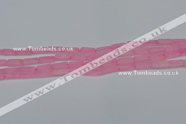 CCU711 15.5 inches 4*13mm cuboid rose quartz beads wholesale