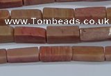 CCU717 15.5 inches 4*13mm cuboid pink wooden jasper beads wholesale