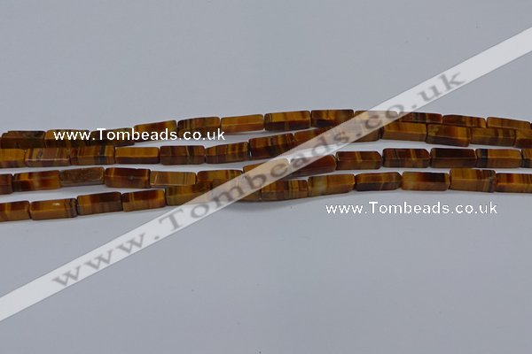 CCU719 15.5 inches 4*13mm cuboid yellow tiger eye beads wholesale