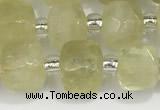 CCU756 15 inches 8*8mm faceted cube lemon quartz beads