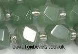 CCU759 15 inches 8*8mm faceted cube green aventurine beads
