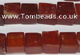 CCU81 15.5 inches 12*12mm cube red agate beads wholesale