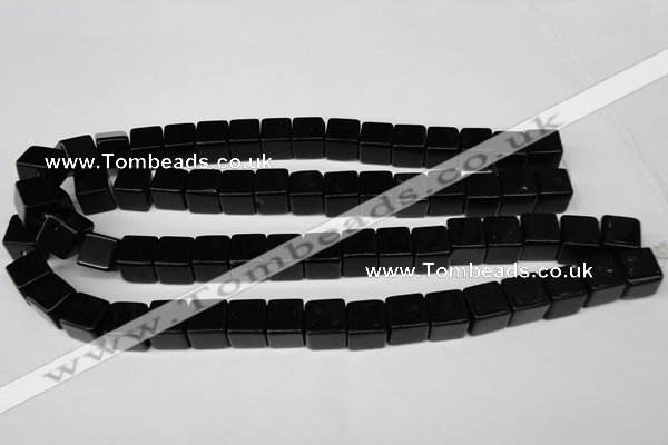 CCU82 15.5 inches 12*12mm cube black agate beads wholesale