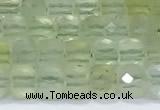 CCU832 15 inches 4mm faceted cube prehnite beads