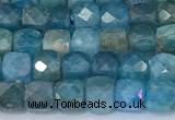 CCU853 15 inches 4mm faceted cube apatite beads