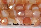 CCU865 15 inches 6mm faceted cube agate beads