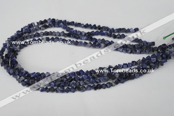 CCU90 15.5 inches 4*4mm cube sodalite gemstone beads wholesale