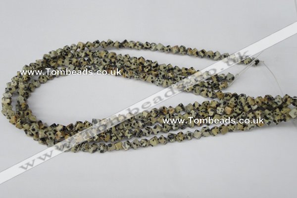 CCU93 15.5 inches 4*4mm cube dalmatian jasper beads wholesale