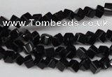 CCU94 15.5 inches 4*4mm cube black agate beads wholesale