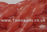 CCY01 15.5 inches 12*22mm faceted rice cherry quartz beads wholesale