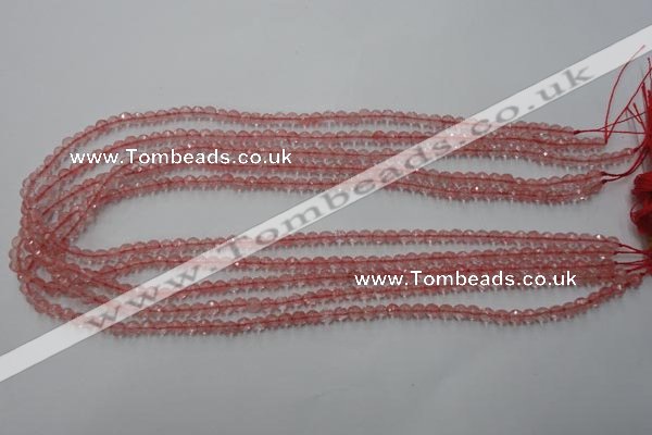 CCY110 15.5 inches 4mm faceted round cherry quartz beads wholesale