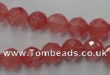 CCY113 15.5 inches 10mm faceted round cherry quartz beads wholesale