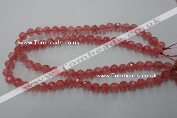 CCY113 15.5 inches 10mm faceted round cherry quartz beads wholesale