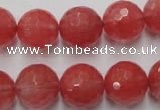 CCY115 15.5 inches 14mm faceted round cherry quartz beads wholesale