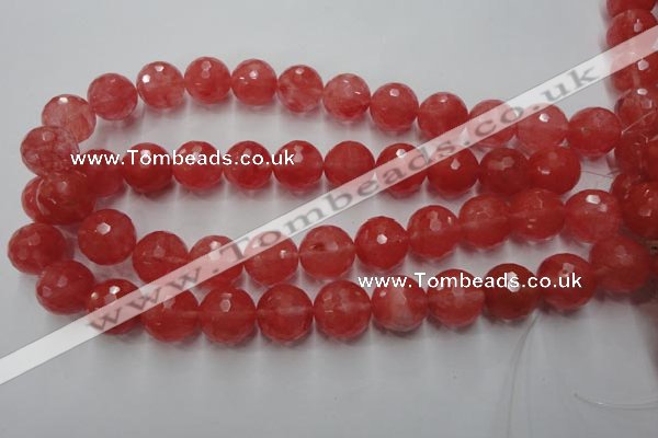 CCY116 15.5 inches 16mm faceted round cherry quartz beads wholesale