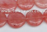 CCY153 15.5 inches 20mm flat round cherry quartz beads wholesale