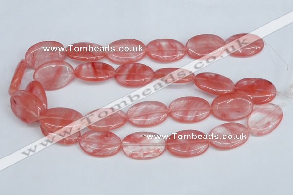 CCY159 15.5 inches 20*30mm oval cherry quartz beads wholesale