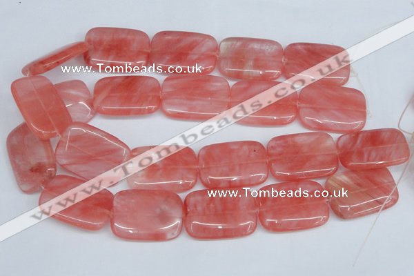 CCY163 15.5 inches 25*35mm rectangle cherry quartz beads wholesale